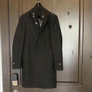 Zara Men's Black Military Style Top Coat Size Small